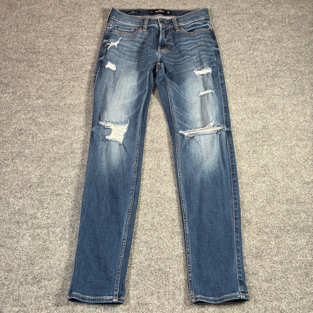 Hollister Skinny Jeans Womens 26x30 Blue Distressed Advanced Stretch Denim